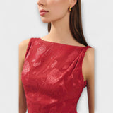 Opal - Elegantne Maxi Obleke brez Rokavov z Čipkastim Vzorcem