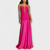 Vada - Maxi obleka z odkritimi rameni in V-izrezom