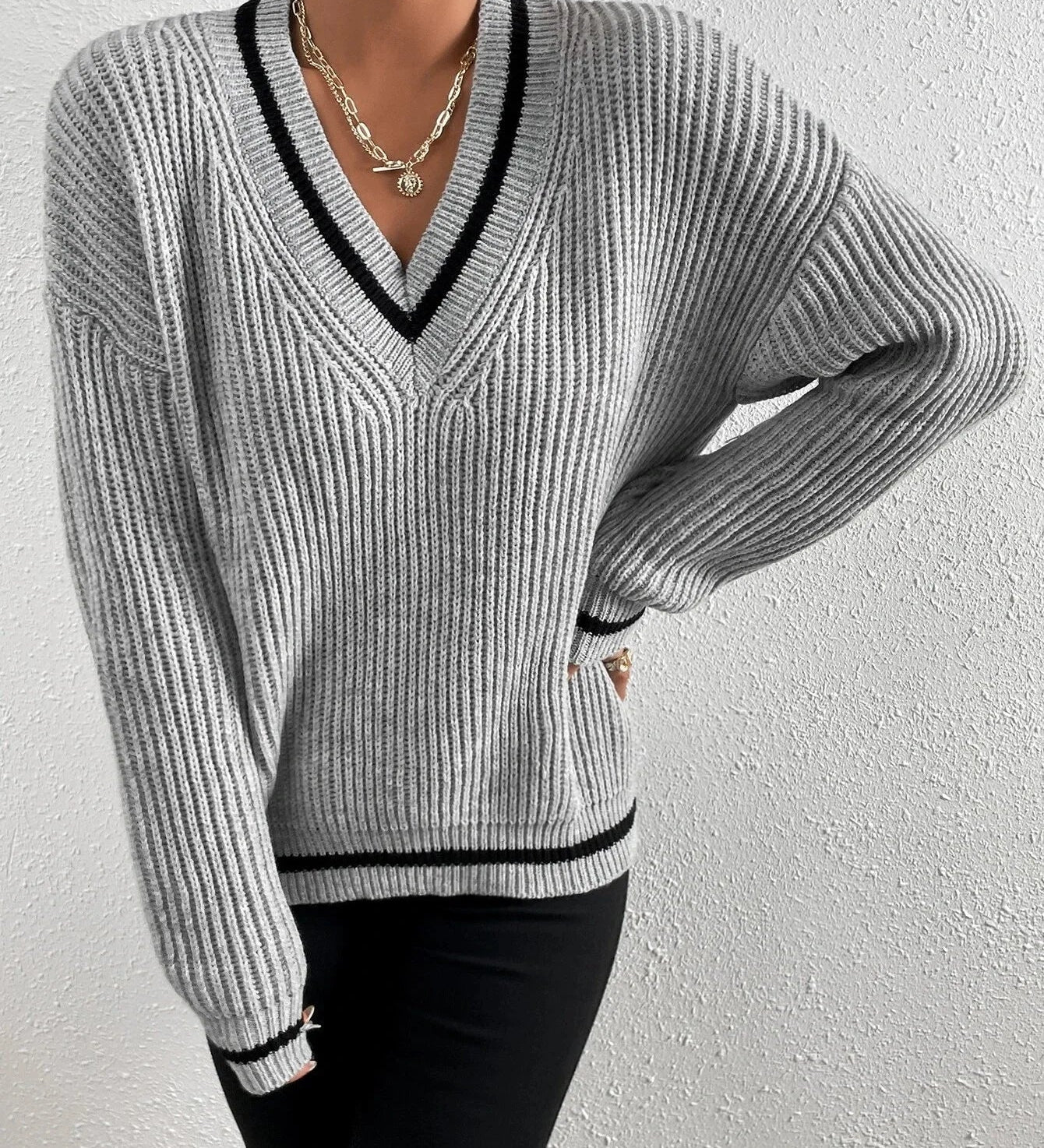 Marina | Pružit pulover s waffle vzorcem