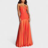 Vada - Maxi obleka z odkritimi rameni in V-izrezom